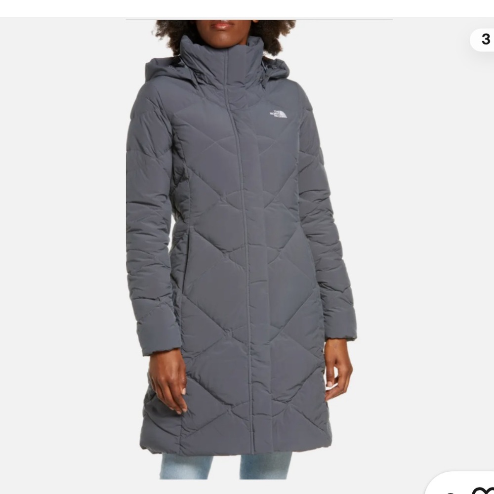 The North Face Women's Gray Quilted Coat Parka